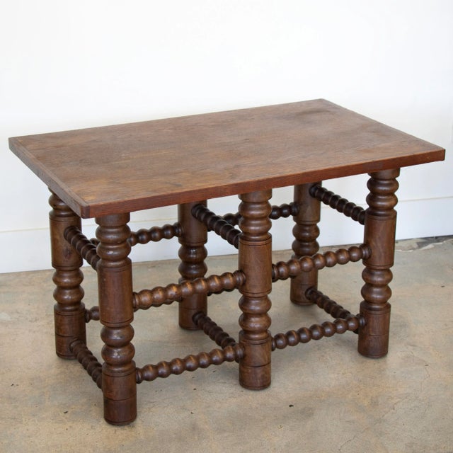 1940s French Oak Coffee Table in the Style of Charles Dudouyt For Sale - Image 9 of 11