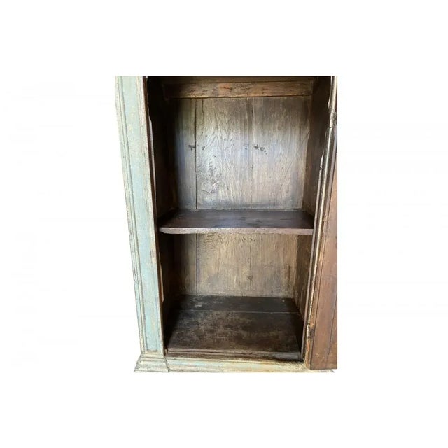 Lights Italian 18th Century Light Blue Painted Cabinet For Sale - Image 7 of 13