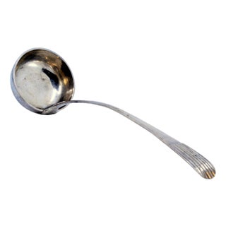 Silver Soup Ladle with Embossed Handle For Sale