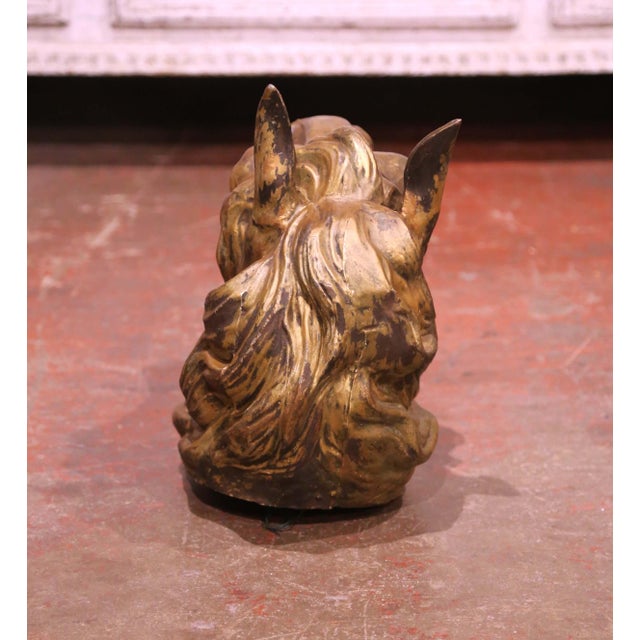 19th Century French Zinc Horse Head Trade Sign Wall Sculpture For Sale In Dallas - Image 6 of 7