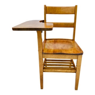 Vintage American School Chairs Golden Oak Mint Condition C. 1950's For Sale