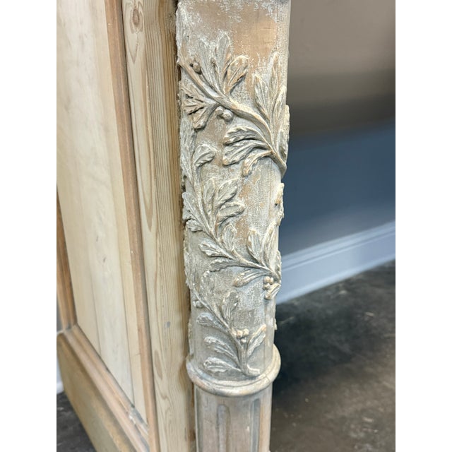French Louis XVI Neoclassical Style Carved Wood Fireplace Mantel For Sale - Image 12 of 12