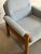 Teak Blue Lounge Chair Fabric Upholstered Armchair Wooden Living Room Seating Denmark 1980s For Sale - Image 9 of 9