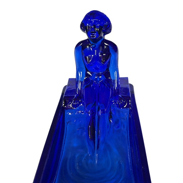 Make a bold Art Deco statement with this striking cobalt blue glass trinket dish, inspired by the iconic designs of Czech...