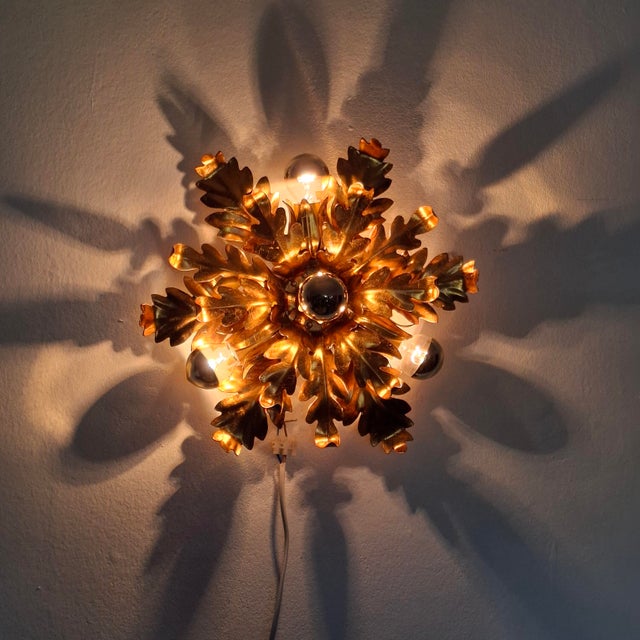 Metal Mid-Century Modern Four-Light Ceiling Lamp, Italian, 1970s For Sale - Image 7 of 18