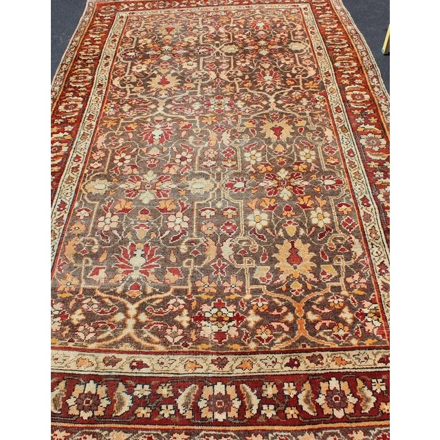 Gray Background Antique Persian Sultanabad With All-Over Floral Design For Sale - Image 4 of 13