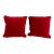 Pair of Burgundy Red Cotton Velvet Throw Pillows with Down Inserts For Sale