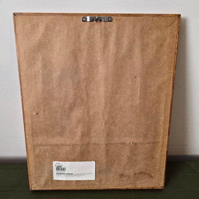 1970s Joan Forbes 'Somerset Bridge' Bermuda Lithograph in Wood Frame For Sale - Image 9 of 12