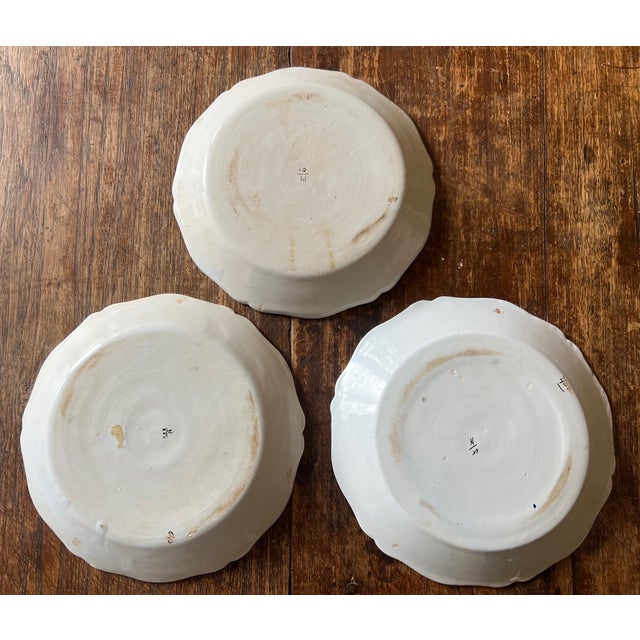 Blue 19th Century Hand Painted French Plates-Set of 3 For Sale - Image 8 of 9