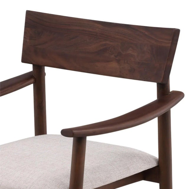2020s Walnut Deco Dining Arm Chair For Sale - Image 5 of 5