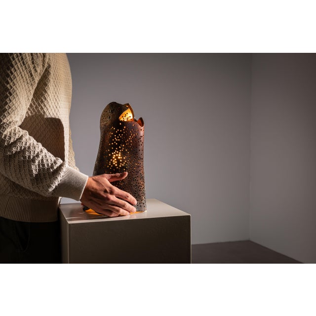 Brown Sculptural Ceramic Table Lamp, 1970s For Sale - Image 8 of 15
