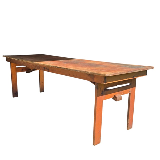 Brown Antique "Clipper" Style Folding Table For Sale - Image 8 of 16