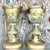 Add a touch of elegance to your decor with this pair of Vintage Neo Classical Brass Footed Urns. These American-style urns...