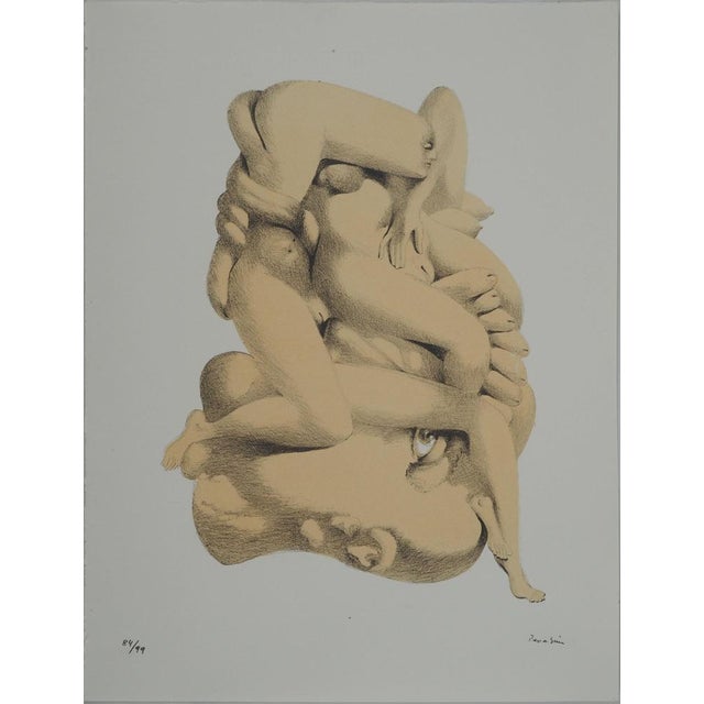 Jules Perahim, Intimacy of the Couple, Original Lithograph For Sale - Image 6 of 6