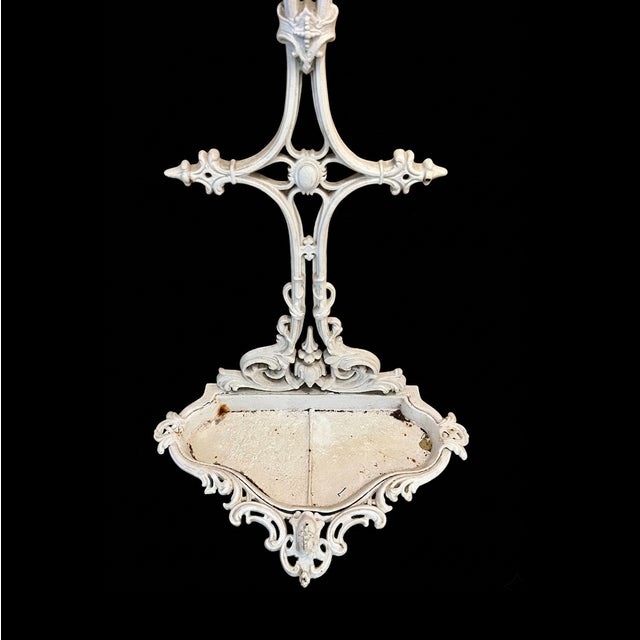 Early 1900s Victorian Cast Iron Hall Tree With Removable Base Dish. For Sale In New York - Image 6 of 10