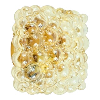 1970s Mid-Century Modern Amber Bubble Glass Wall Light/Sconce or Flush Mount/Ceiling Light by Helena Tynell for Limburg, Germany For Sale