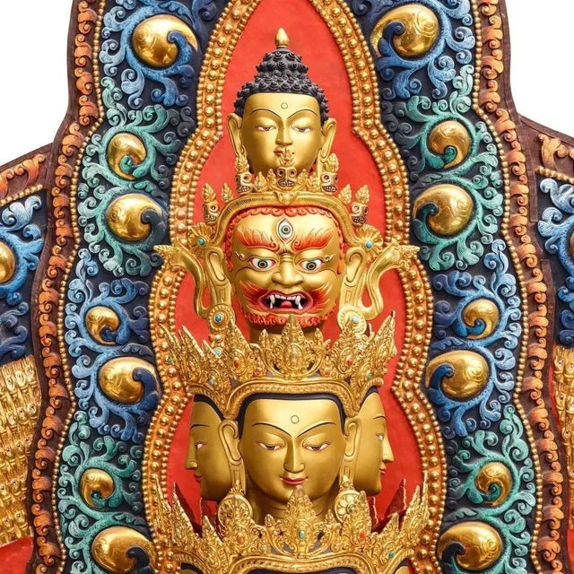 Late 20th Century Monumental 88-Inch 24k Gilt Copper Thousand-Armed Avalokiteshvara, Nepal, 1980 For Sale - Image 5 of 17