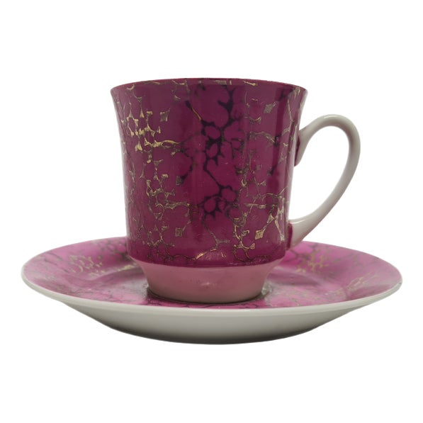 Vintage Polish Cup and Saucer from Ćmielów Pottery, 1970s, Set of 2 For Sale
