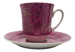 Vintage Polish Cup and Saucer from Ćmielów Pottery, 1970s, Set of 2