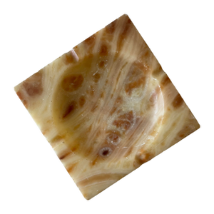 Large Vintage Square Alabaster Ashtray