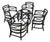 McGuire Furniture Set of 4 Gondola Chairs, With Round Table Base, Black Lacquer For Sale