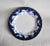 1970s Cobalt Blue and White Decorative Plate With Orchids Signed Yumi Katsura French Colonial Style For Sale - Image 5 of 10