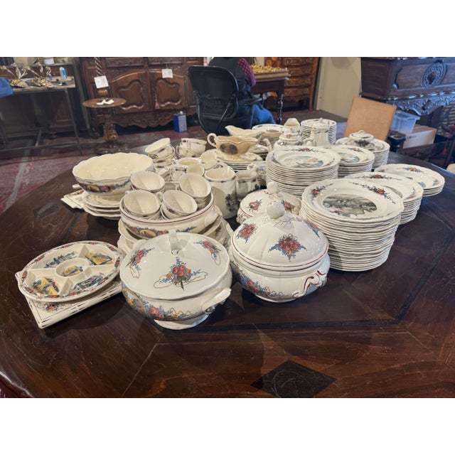 White Early 20 Century French Porcelain Dinnerware, About 208 Pieces Signed H. Loux For Sale - Image 8 of 13
