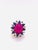 Bochic “Capri” Vintage Blue Sapphire, Ruby & Rose Cut Topaz 18K Gold & Silver For Sale - Image 10 of 12