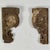 Early 20th Century Vintage Pair of Architectural Salvage Wood Elements With Remnant Paint in Scroll & Flower Design For Sale - Image 5 of 8