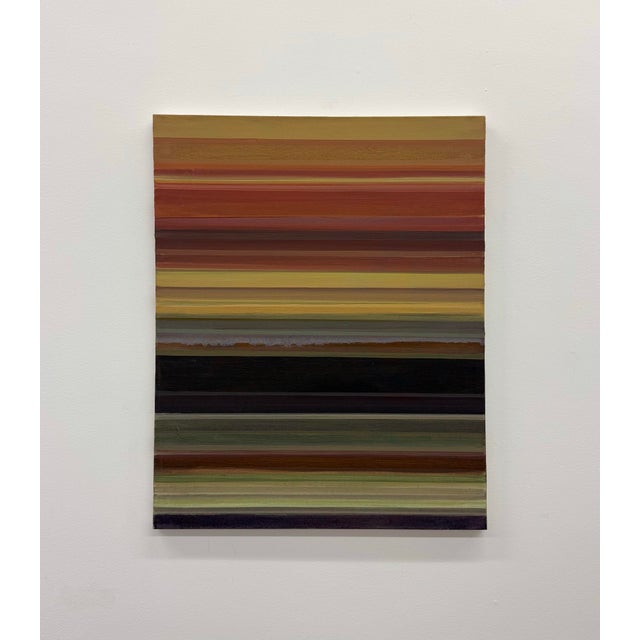 Contemporary Signed Striped Abstract Painting on Canvas For Sale In West Palm - Image 6 of 6
