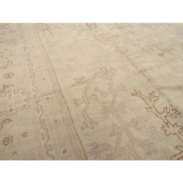 Rustic Galerie Shabab Collection Early 20th Century Turkish Oushak Room Size Carpet For Sale - Image 3 of 7