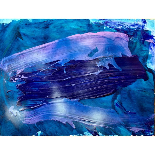 Francine Tint, Contemporary Gestural Abstraction "Boat Moon" Color Field Painting Woman Artist, 1990 For Sale