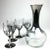 Metal Dorothy Thorpe Style Silver Rimmed Decanter & Glasses - Set of 5 For Sale - Image 7 of 13