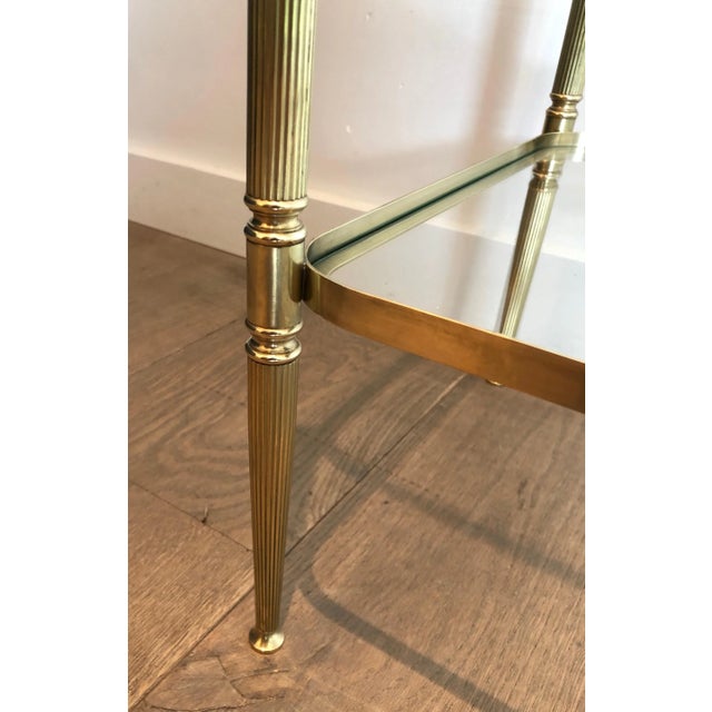 Neoclassical Style Brass Side Tables in the Style of Maison Jansen - A Pair For Sale - Image 11 of 13
