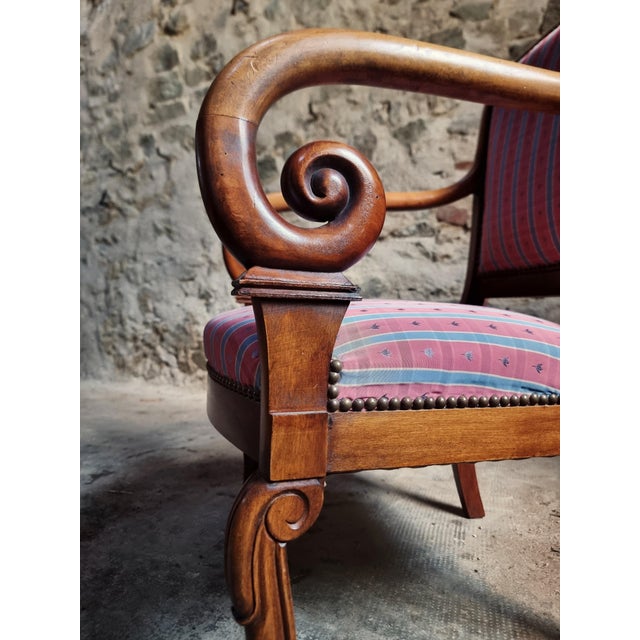 French Walnut Armchairs, 1950s, Set of 2 For Sale - Image 14 of 18