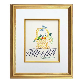 1960s Picasso Lithograph 63 Floral Watch Framed For Sale