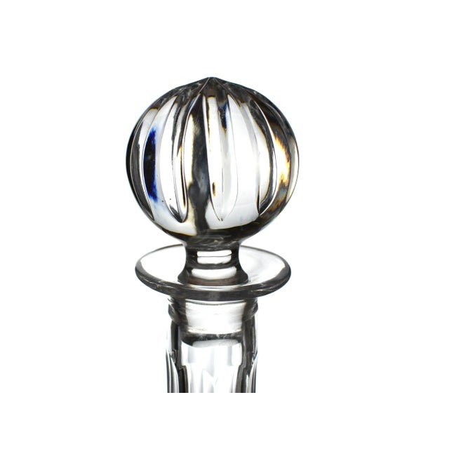 Late 20th Century lead crystal decanter with stopper by Block. It is an excellent piece for your bar, bar cart or it would...