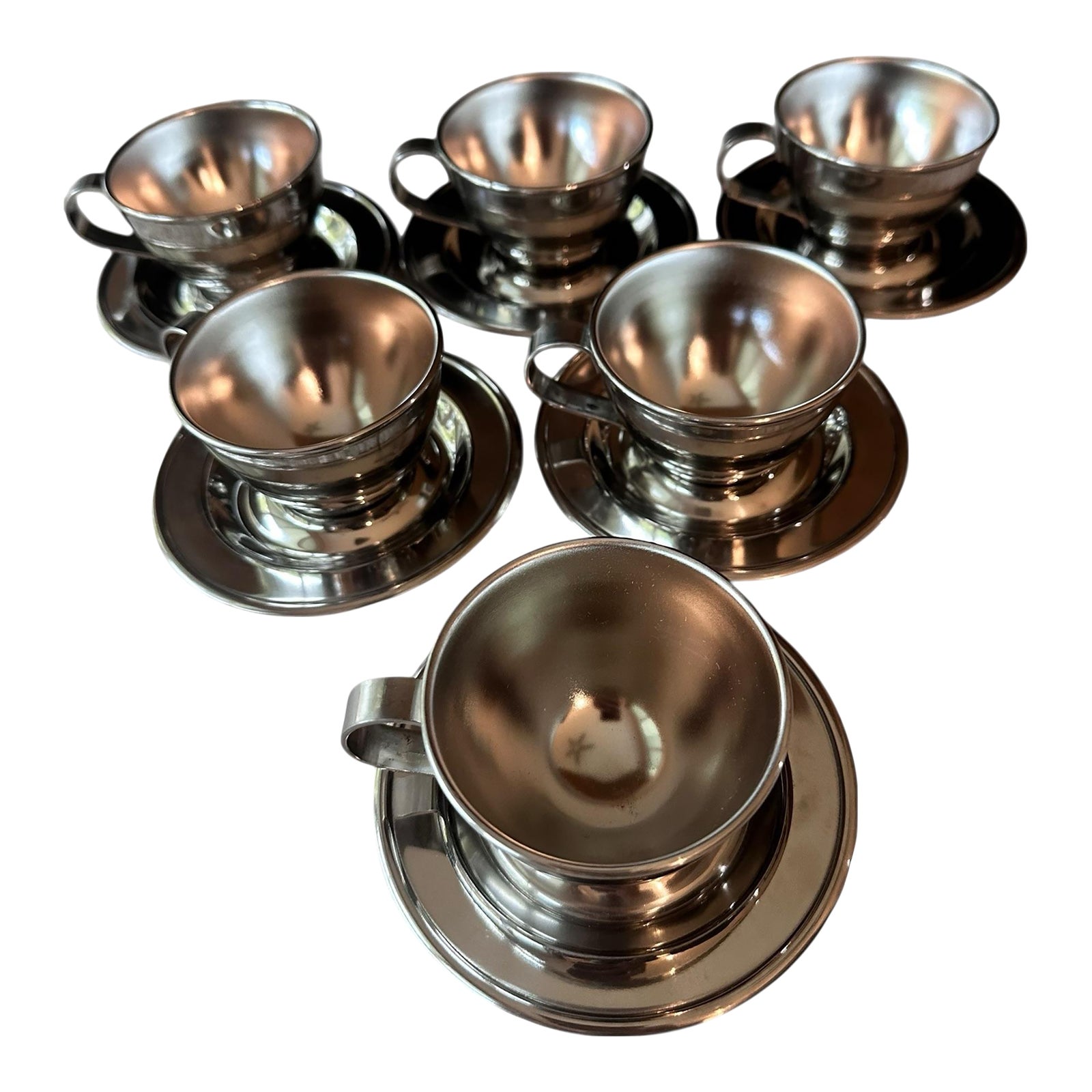 Set of 6 Vintage Nanni P. B. Inox 18/10 Italian Stainless Steel Double ...