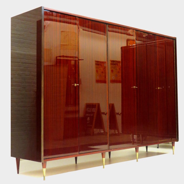 Large Mid-Century 5-Door Wardrobe in Mahogany, 1960s For Sale - Image 10 of 10