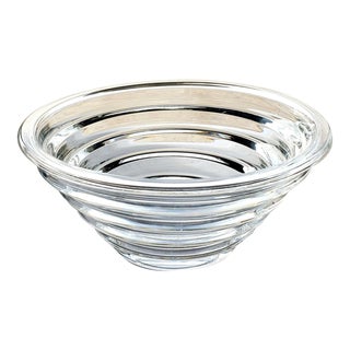 Mid-Century Walter Teague Steuben Style Glass Lens Bowl For Sale