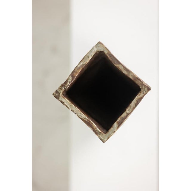 Brutalist-Style Stoneware Vase with Plant Decoration, 1970s For Sale - Image 6 of 9