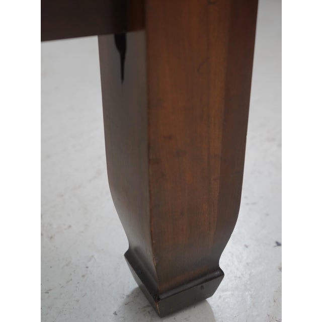 Brown Harden Cherry Queen Size Rice Carved Poster Bed For Sale - Image 8 of 16