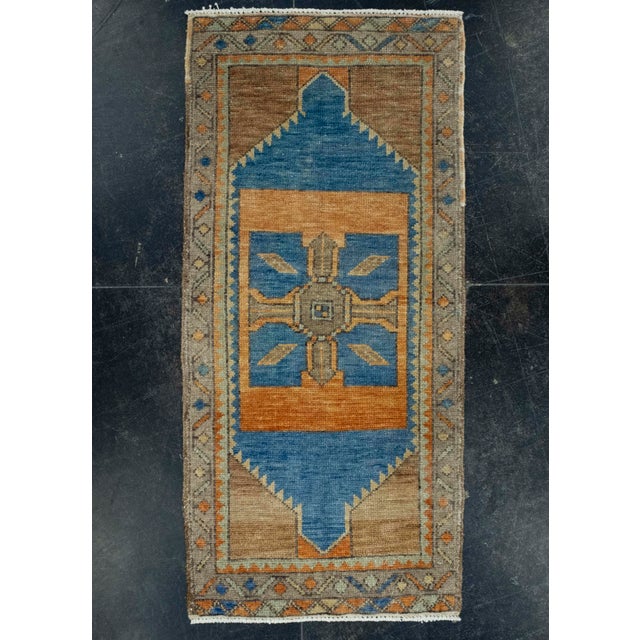 Brown Turkish Mini Rug Oriental Hand Knotted Vintage Rug 1'6" x 3'3" #16239 For Sale - Image 8 of 8
