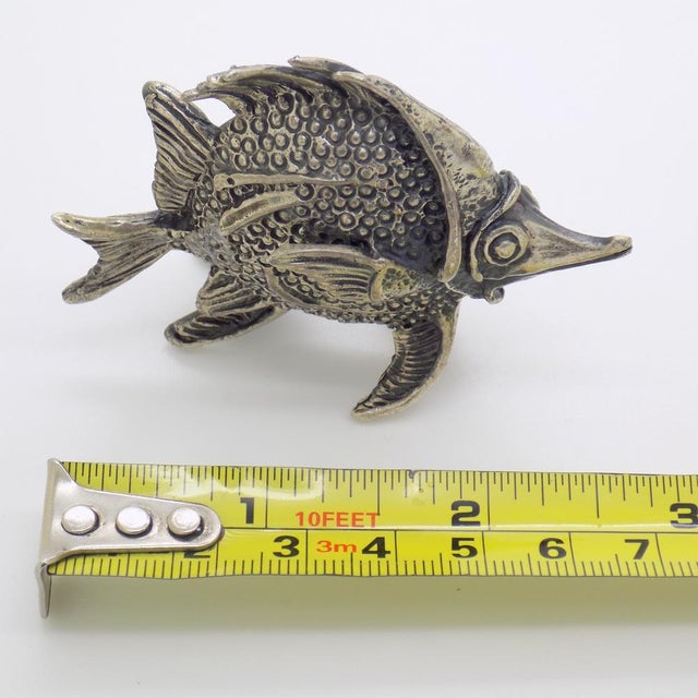 Vintage Italian Handmade Silver Longnose Butterfly Fish Figurine by Donati, Tuscany, 1950s For Sale - Image 13 of 14