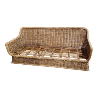 Vintage Rattan and Wicker Sofa For Sale
