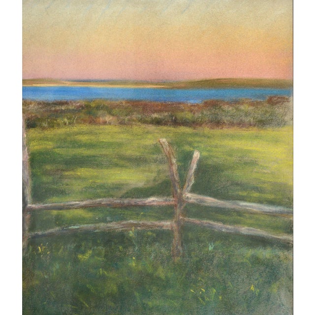 Chilmark Pond", Martha's Vineyard Plein Air Coastal Island Pastel Landscape by Anne F. Cook For Sale - Image 4 of 6