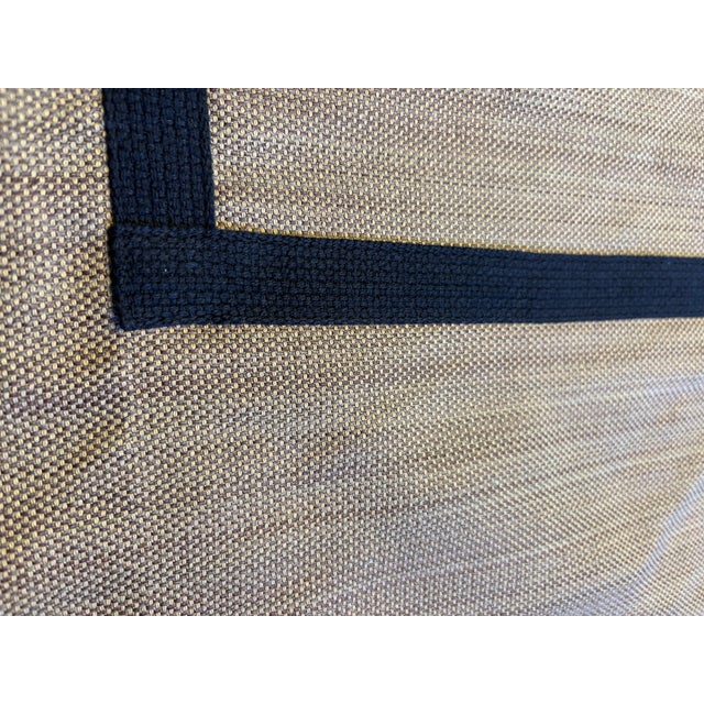 Set of 6 Custom Interlined Taupe Drapery Panels With Black Trim – 90” For Sale - Image 9 of 18