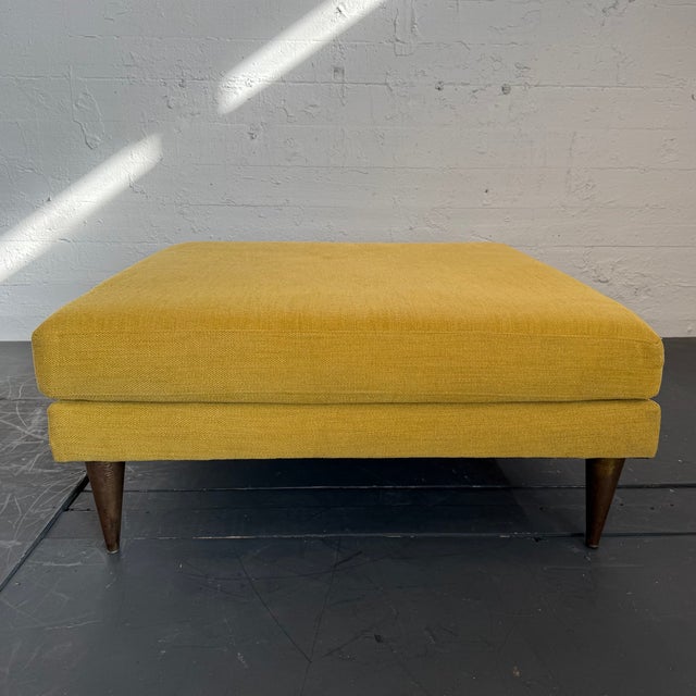 Mid-Century Modern Mid-Century Modern Style Oversized Square Upholstered Ottoman For Sale - Image 3 of 7