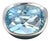 1990s Natural Solitaire Blue Topaz Ring Size 6.5 14k W Gold 17.35 Cts Certified For Sale