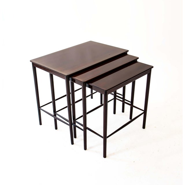 Vintage Nesting Tables by Kaj Winding for P. Jeppesen Møbelfabrik, 1960s, Set of 3 For Sale - Image 12 of 12
